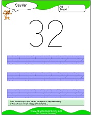 okul öncesi 1 sayısı çizgi çalışması
